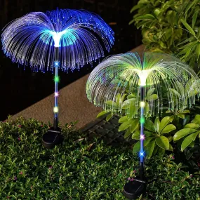 ORILEY Jellyfish Solar Garden Light Automatic Multicolor Changing Decorative Flowers Pot Lamp Diwali & Festival Decoration for Balcony Lawn Outdoor Indoor Backyards Pathways Driveway (2 Pcs)