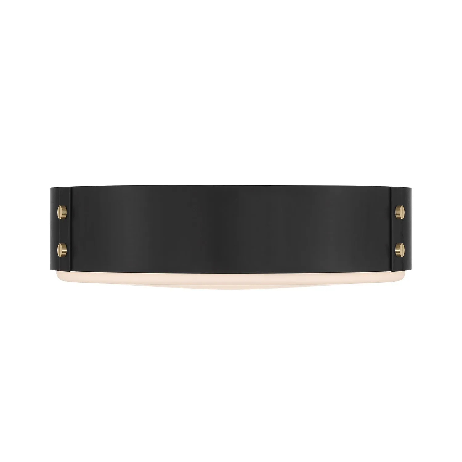Oscar LED Flush Mount, Matte Black with Brass Accents