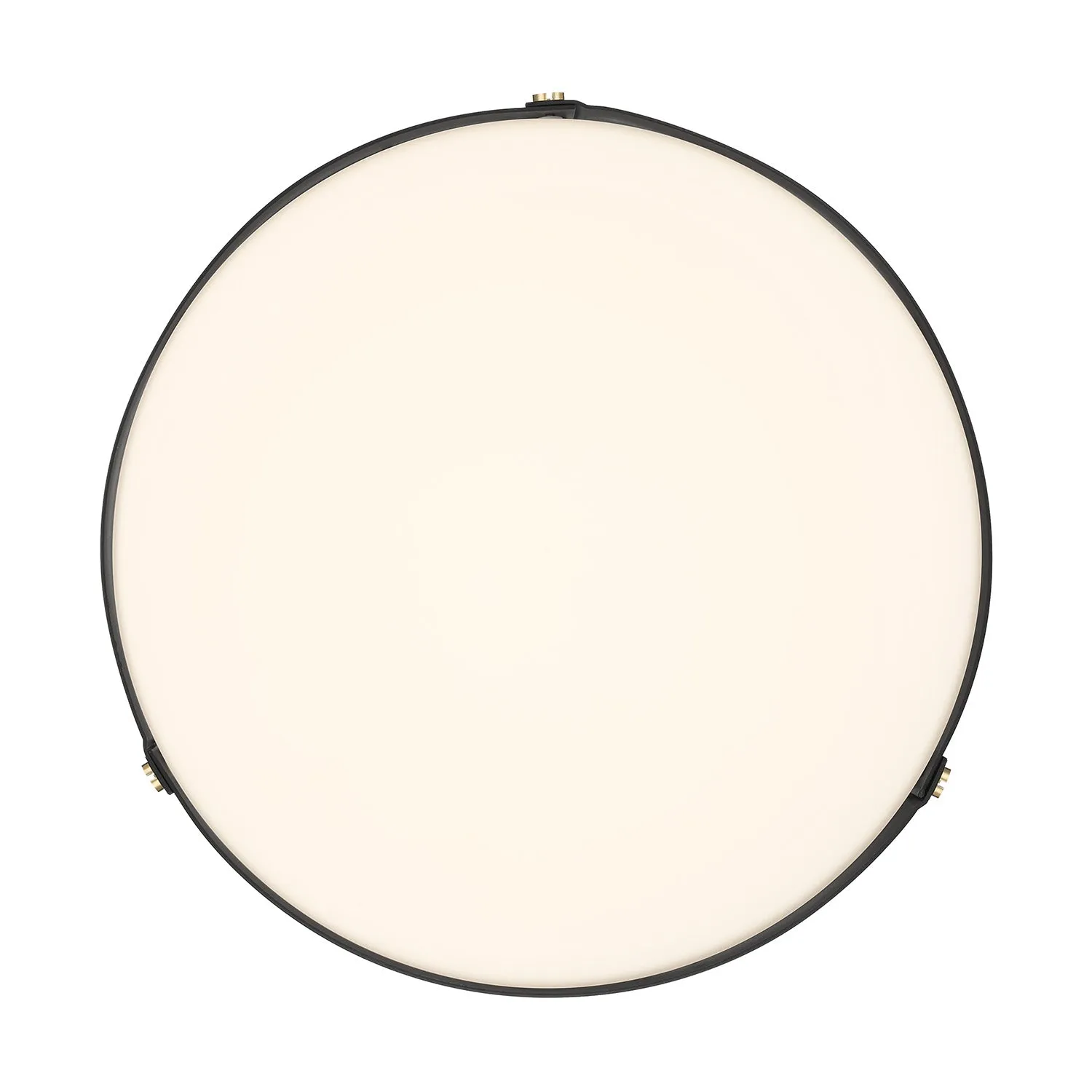 Oscar LED Flush Mount, Matte Black with Brass Accents