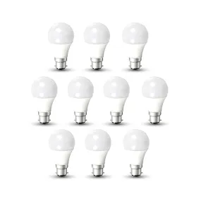 Pack of 10 A60 B22 LED Light Bulb, Bayonet Cap (BC) 9W A60, Equivalent to 100W, Ultra Bright 800Lm Non-Dimmable