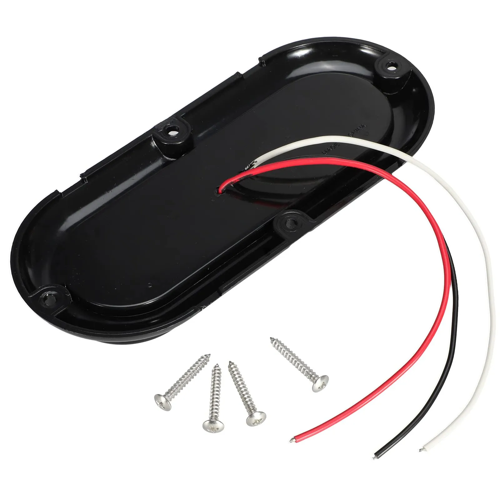 Partsam 2Pcs 6.5" Oval Red Led Trailer Tail Lights w Red Reflector Flange Mount