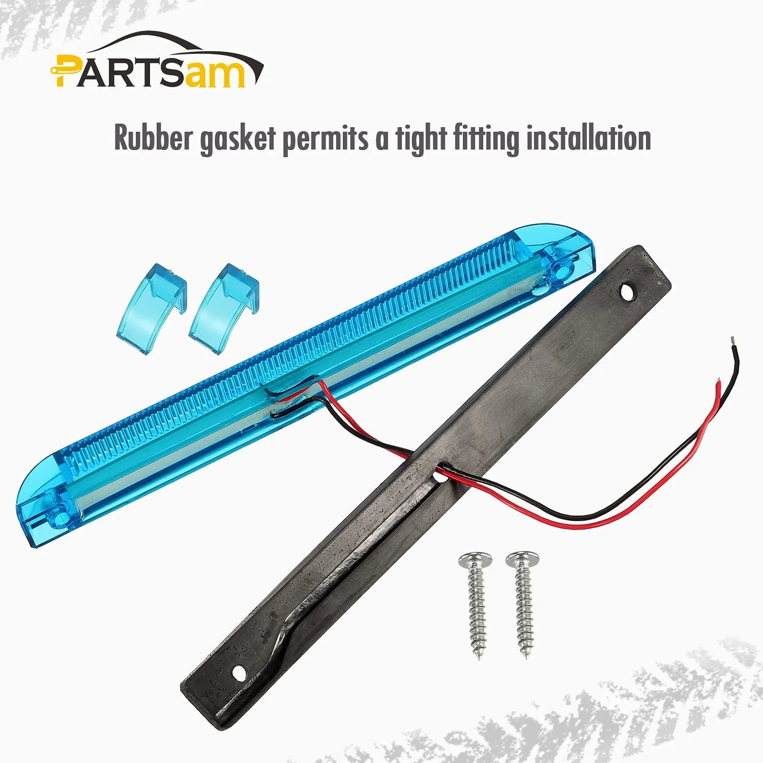 Partsam 2pcs Blue 30 LED 8 inch Utility Strip Light Bar, Trailer Truck Marker Light, 12V Low Current Draw, Slim Line Boat Marine Led Lights, Surface Mount