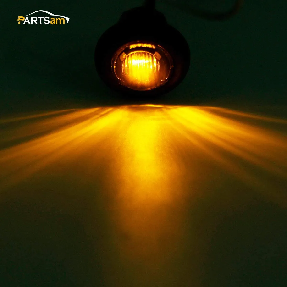 Partsam 5x 3/4" Mini Smoke Lens Amber LED Clearance Side Marker Light Trun Signal Truck Trailer RV Camper Pickup Car Grille Lights Flush Mount Waterproof 12V