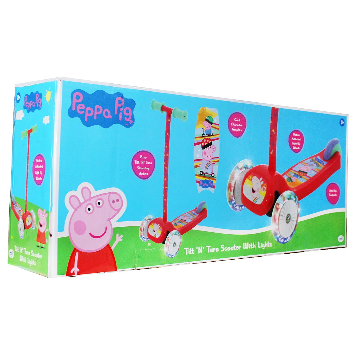 Peppa Pig Tilt n' Turn Scooter with LED Lights