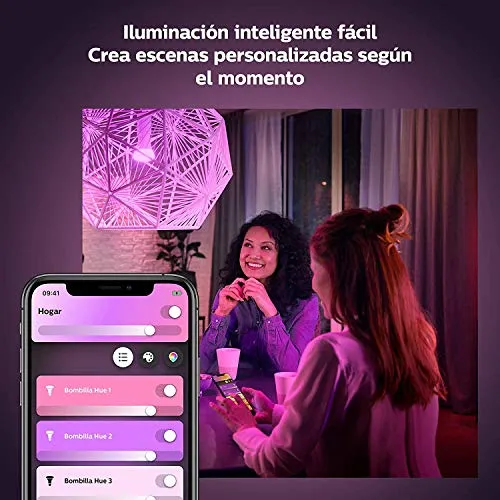 Philips Hue White and Color Ambiance A19 LED Smart Bulb, Bluetooth & Zigbee Compatible (Hue Hub Optional), Compatible with Alexa & Google Assistant