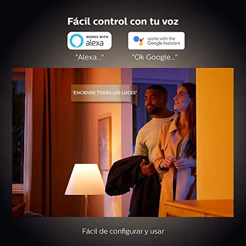 Philips Hue White and Color Ambiance A19 LED Smart Bulb, Bluetooth & Zigbee Compatible (Hue Hub Optional), Compatible with Alexa & Google Assistant