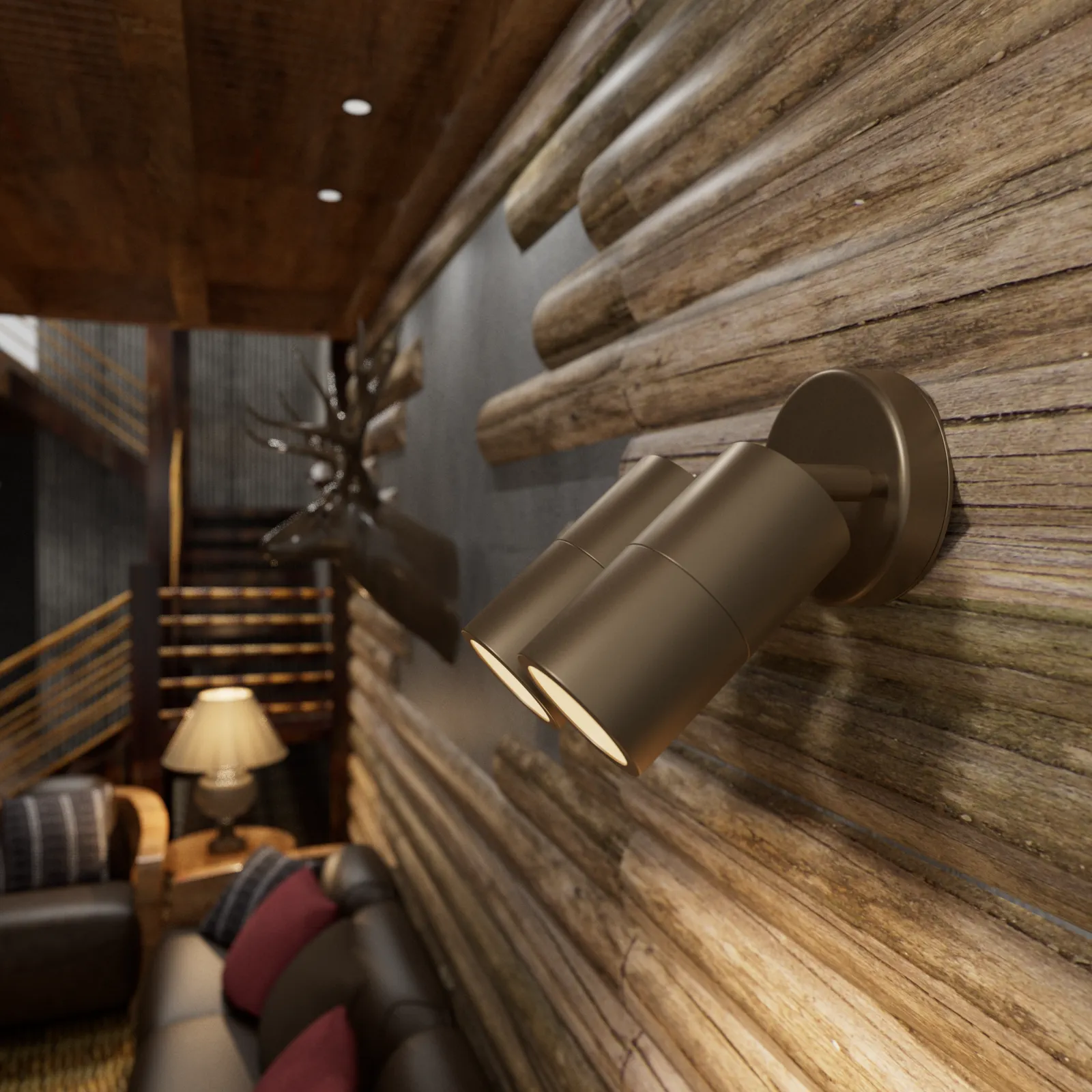 PILLAR 2-Light Adjustable Spot Wall Light Aluminium Lamp Outdoor GU10 IP65