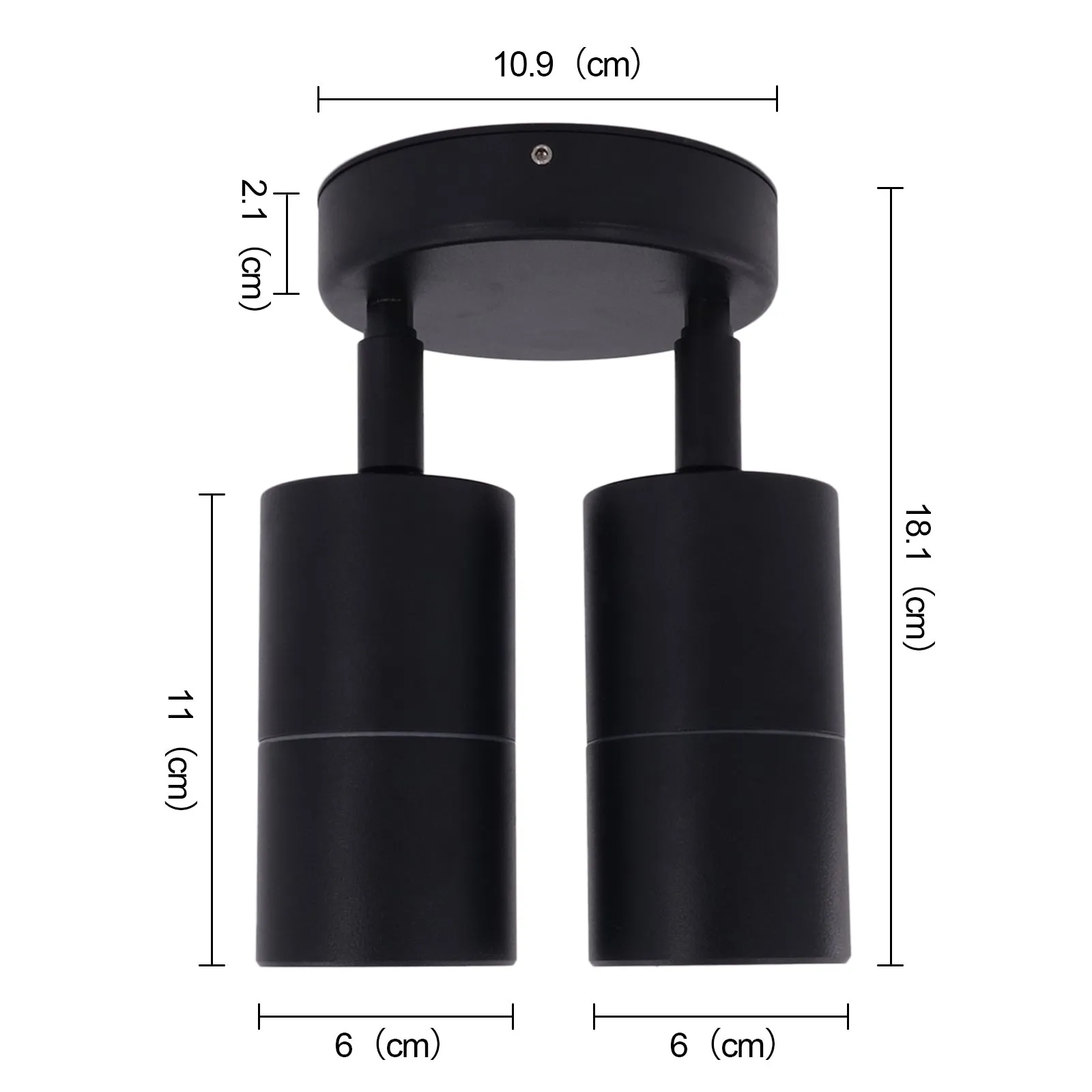 PILLAR 2-Light Adjustable Spot Wall Light Aluminium Lamp Outdoor GU10 IP65