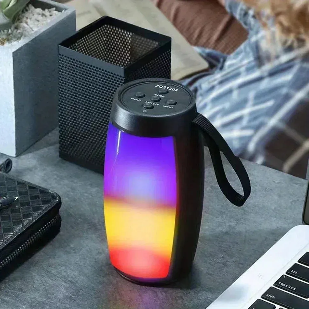 Portable Bluetooth Speaker LED Light Wireless Boombox Outdoor Subwoofer Stereo