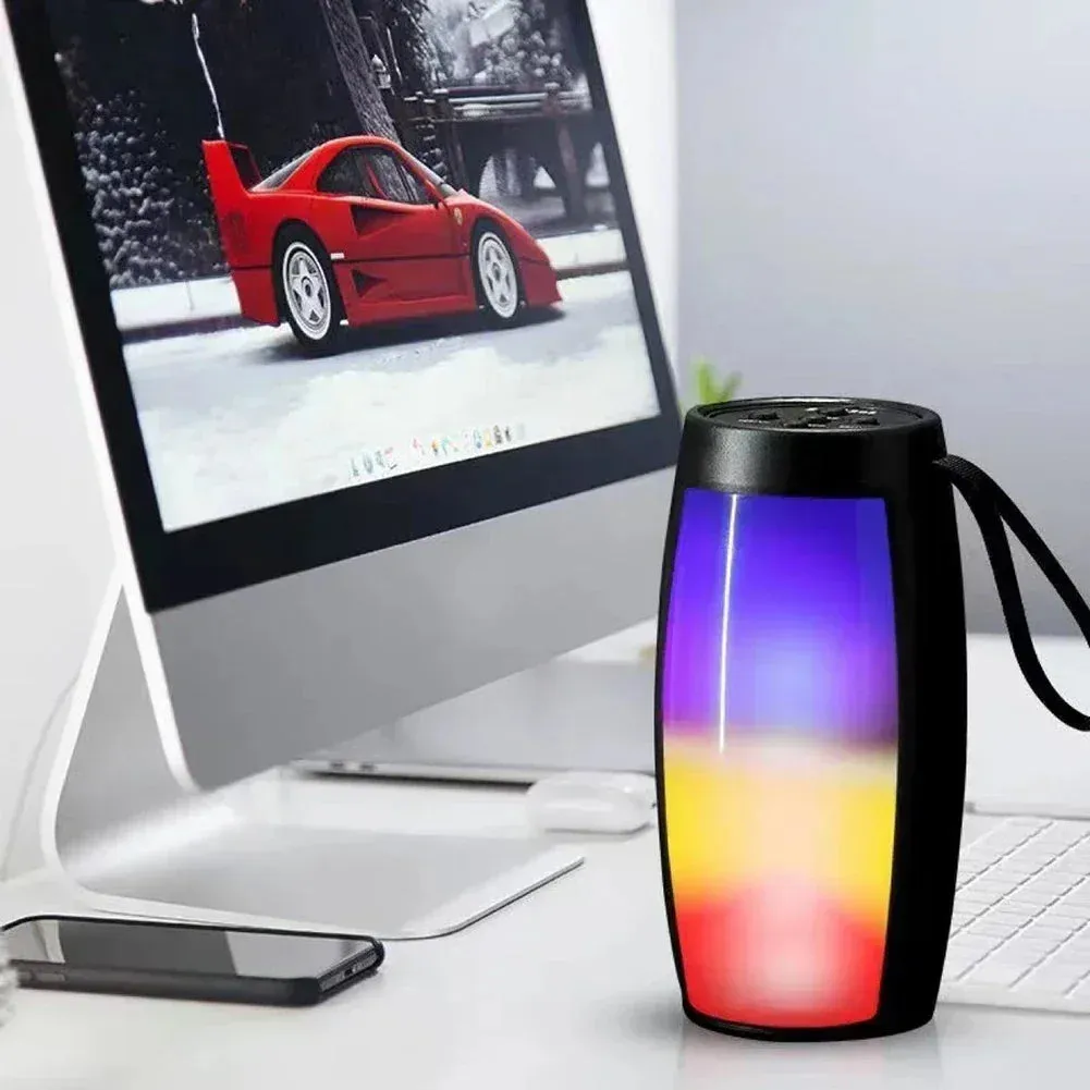 Portable Bluetooth Speaker LED Light Wireless Boombox Outdoor Subwoofer Stereo
