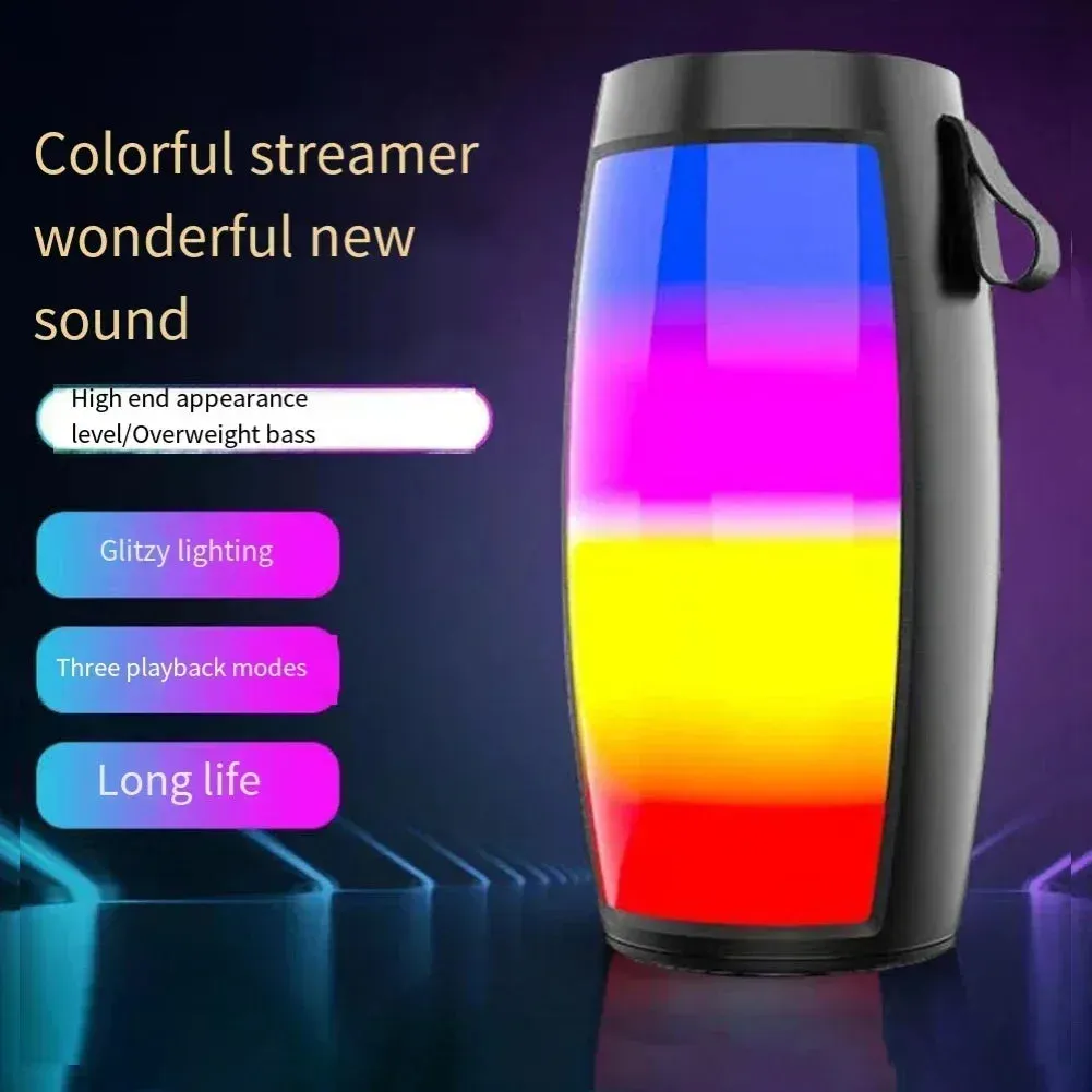 Portable Bluetooth Speaker LED Light Wireless Boombox Outdoor Subwoofer Stereo
