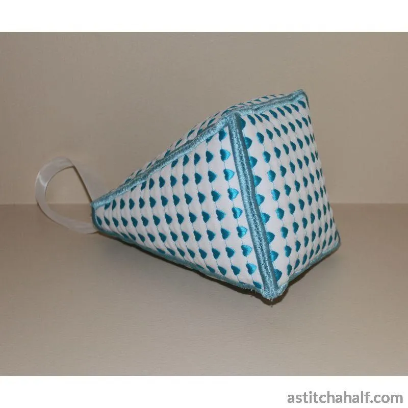 Pyramid Door Stop Lace Hearts