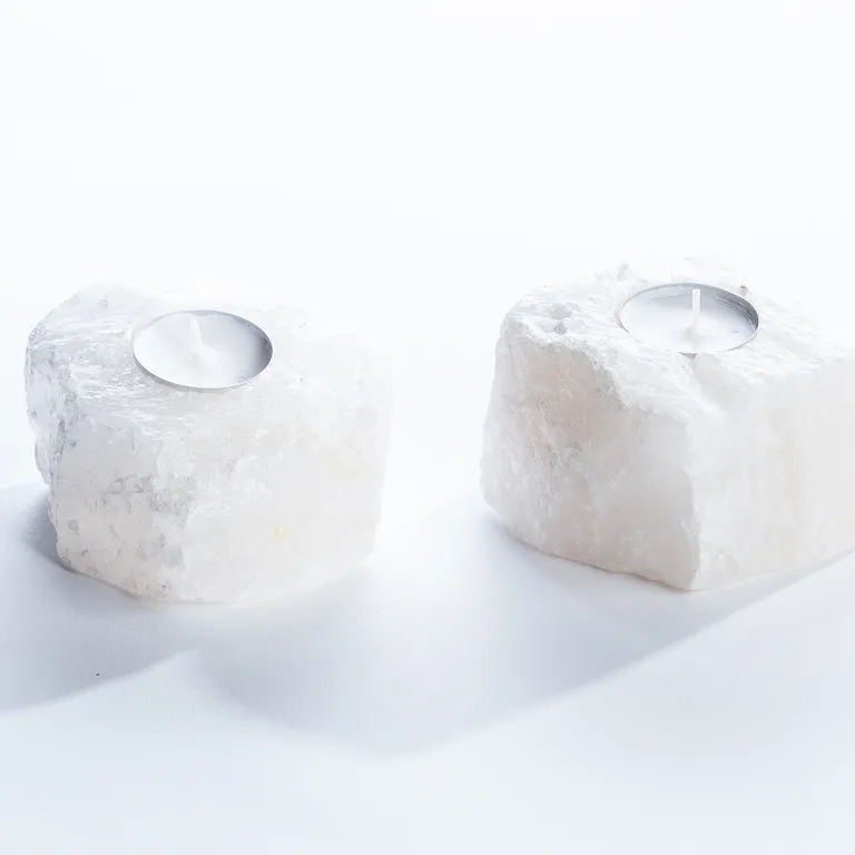 Quartz Crystal Candle Holder