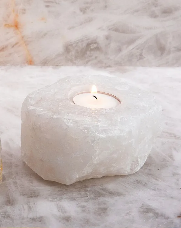 Quartz Crystal Candle Holder