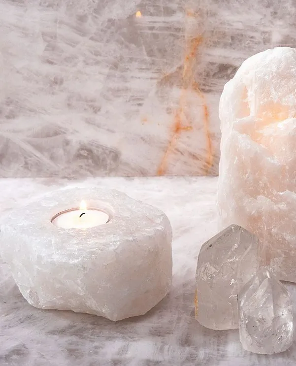 Quartz Crystal Candle Holder