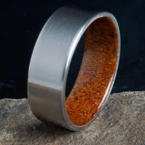 "The Pagosa" Men's Mahogany wood and Titanium ring