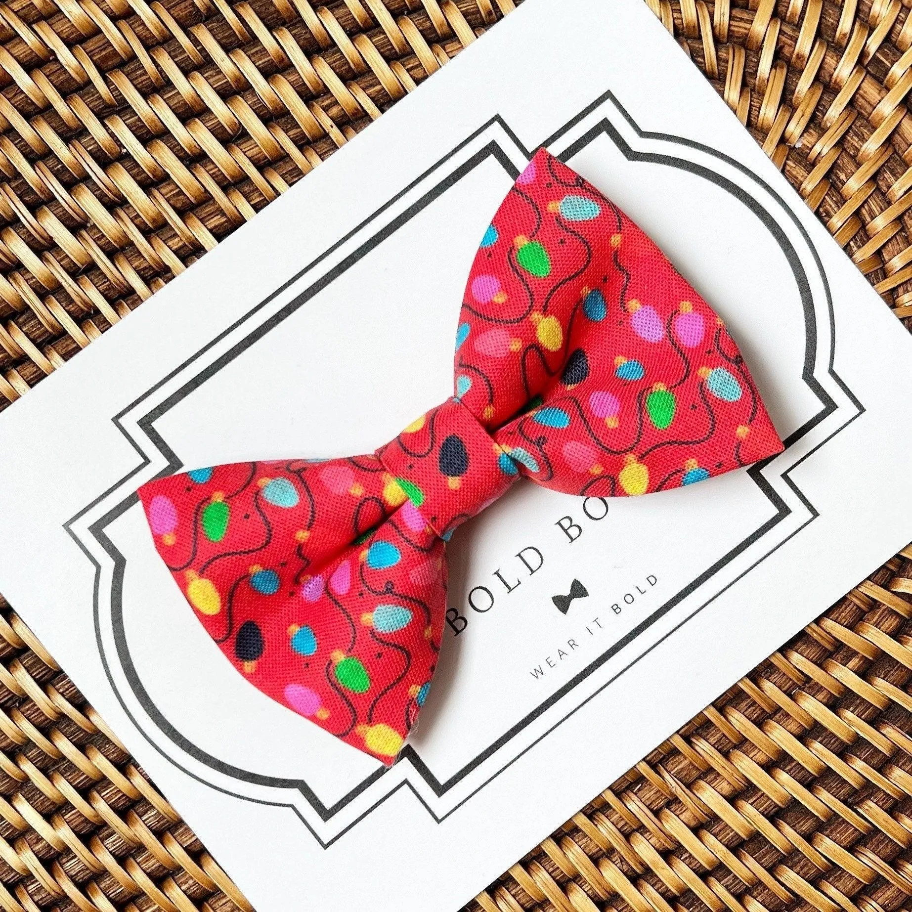 Red Christmas Lights Bow Tie