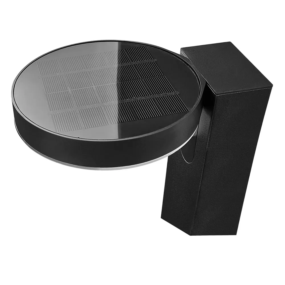 Rica Round Solar LED Garden Light in Black with Sensor