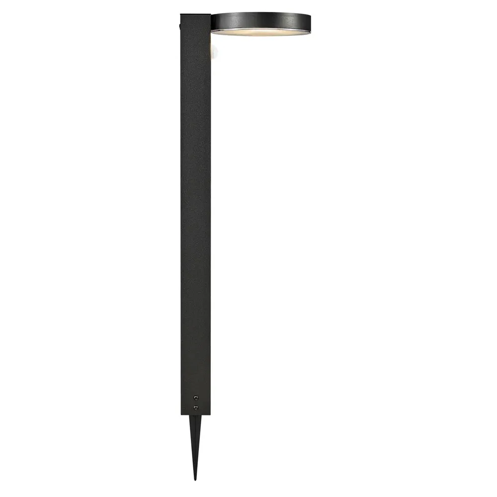 Rica Round Solar LED Garden Light in Black with Sensor