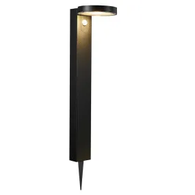 Rica Round Solar LED Garden Light in Black with Sensor