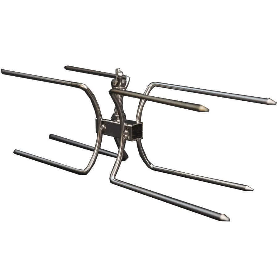 Rotisserie Prong Kit for Cooking 2 Chickens - 10mm Square - Flaming Coals