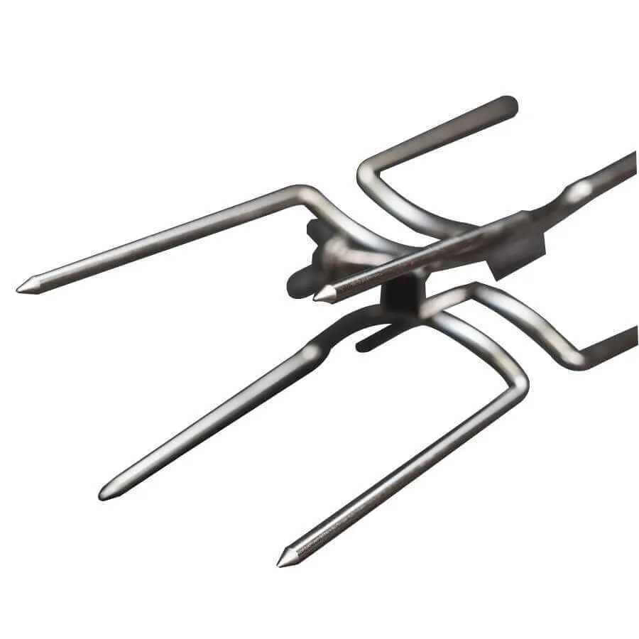 Rotisserie Prong Kit for Cooking 2 Chickens - 10mm Square - Flaming Coals
