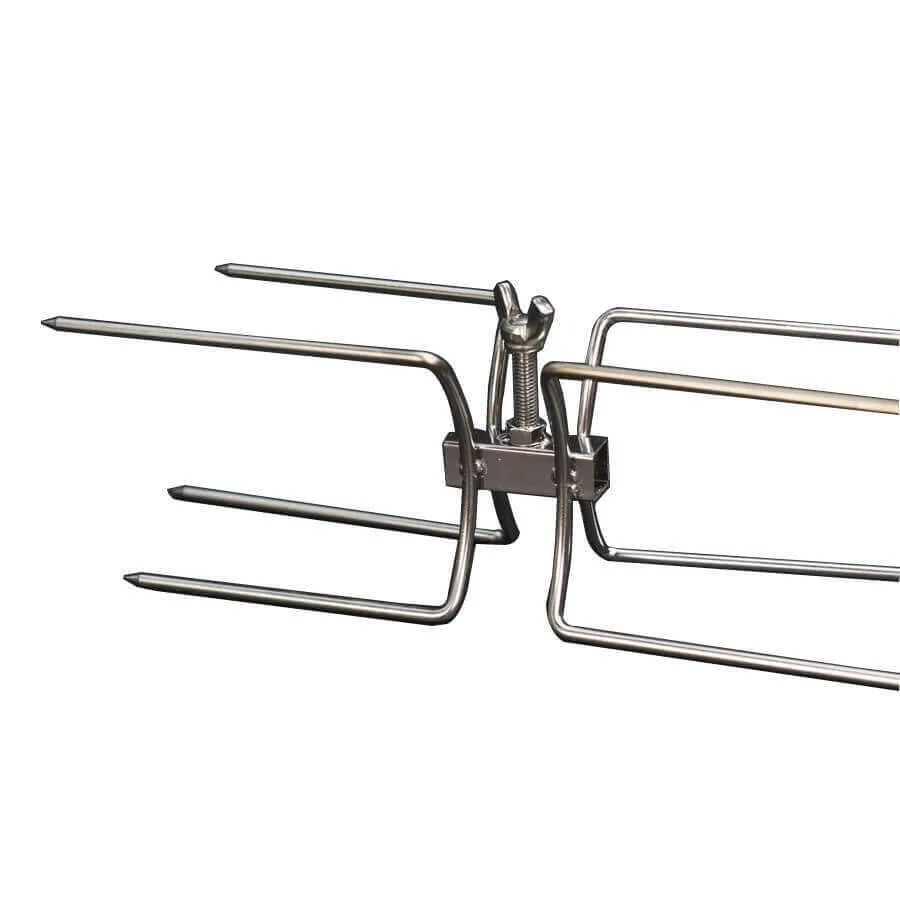Rotisserie Prong Kit for Cooking 2 Chickens - 10mm Square - Flaming Coals