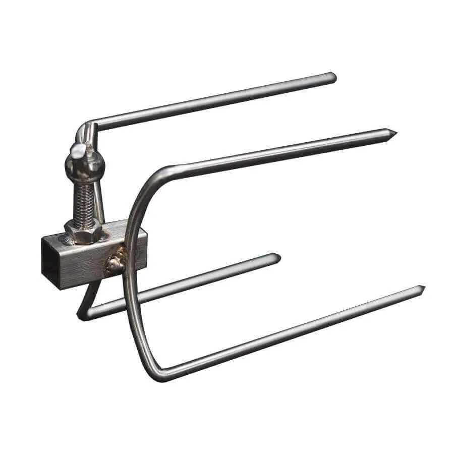 Rotisserie Prong Kit for Cooking 2 Chickens - 10mm Square - Flaming Coals