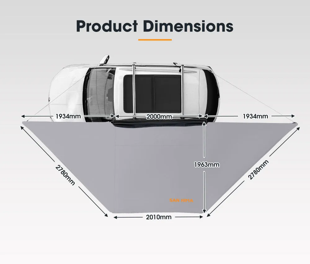 San Hima 180 Degree Free-Standing Awning 600D Double-Ripstop Oxford UPF50 