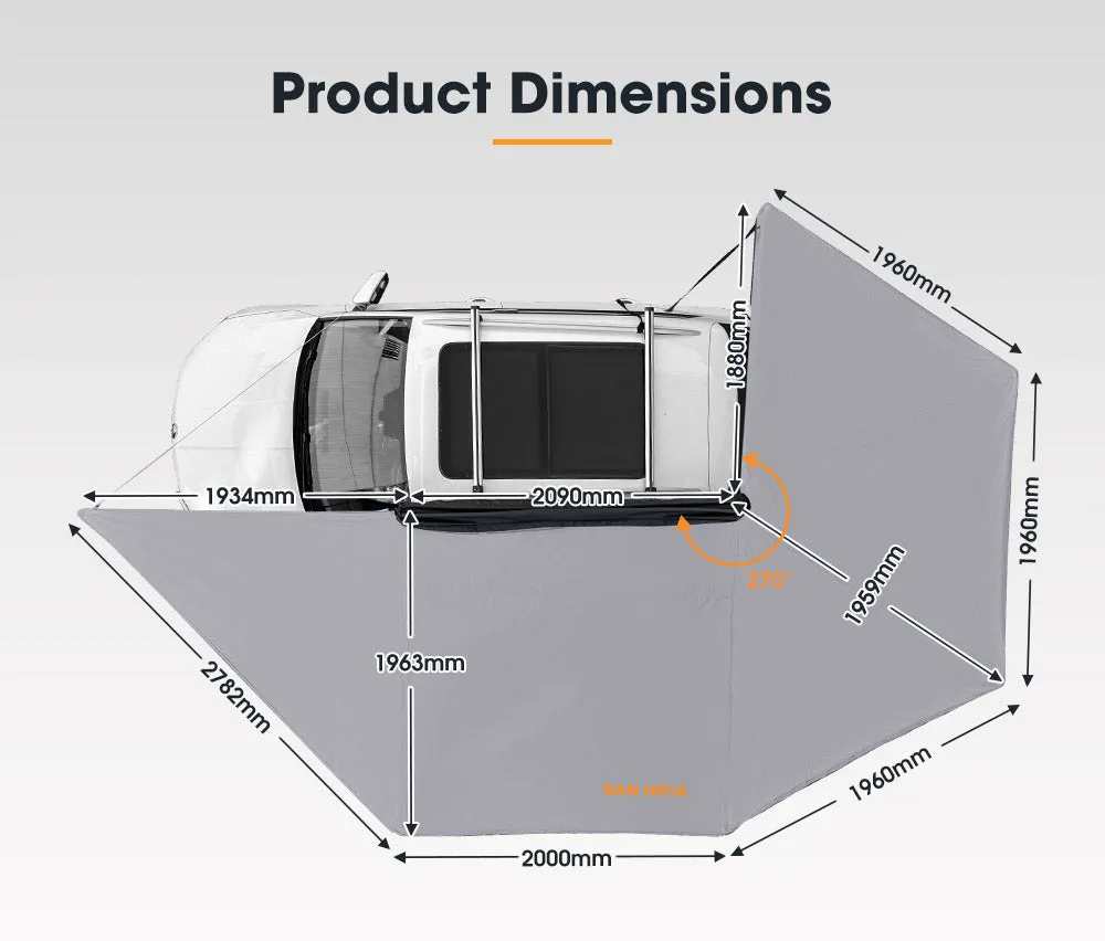 San Hima 270 Degree Awning 600D Double-Ripstop Oxford UPF50 