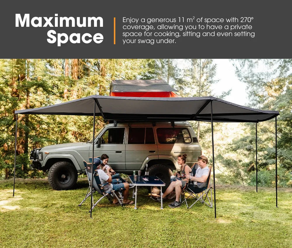 San Hima 270 Degree Awning 600D Double-Ripstop Oxford UPF50 
