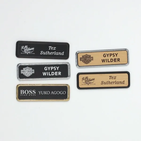 Silver Name Badge Holders - Medium Size - Pack of 20