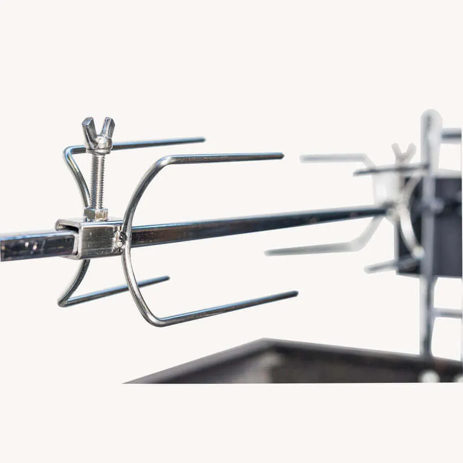 Small 4 Prong Rotisserie Fork for Chicken - 10mm square x 2 - Flaming Coals