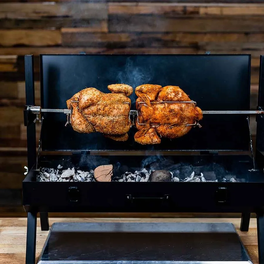 Small 4 Prong Rotisserie Fork for Chicken - 10mm square x 2 - Flaming Coals