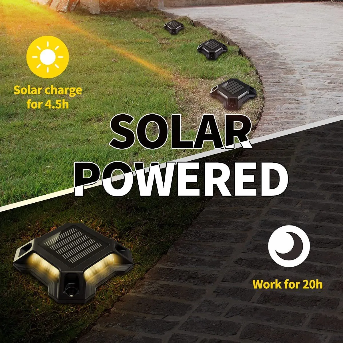 Solar Deck Lights Outdoor Lawn Light Good Brightness,Deck Lights for Driveway Dock Sidewalk Garden Step