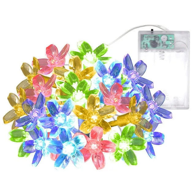 Solar Garden Light Outdoor 7M 50 LED Solar Lamps  Waterproof Cherry Blossom Flower Solar String Fairy Lights,Patio,Garden,Xmas
