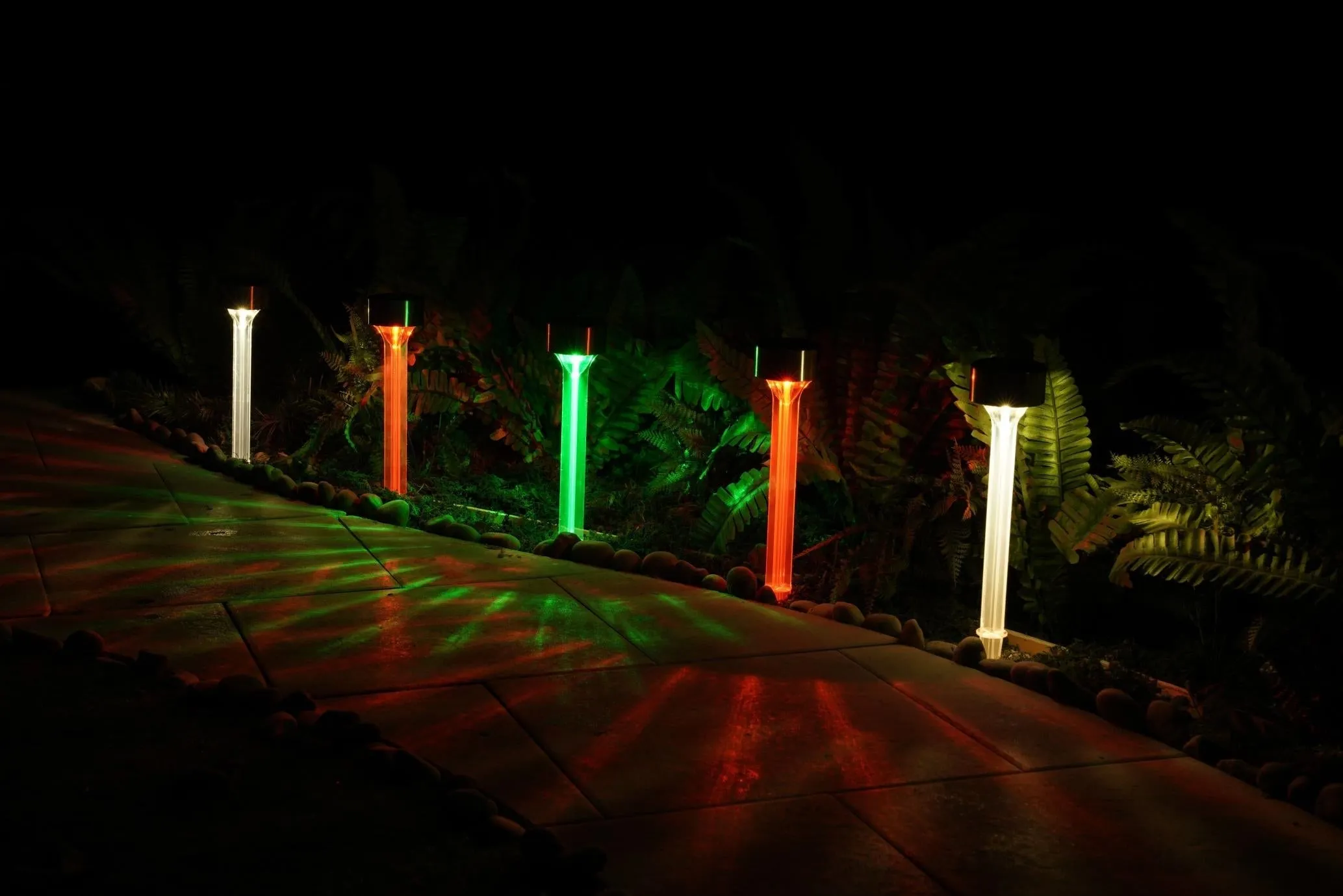 Solar Landscape Lights - Transparent Decorative Waterproof - 10 Pack Solar Powered Pathway Lights