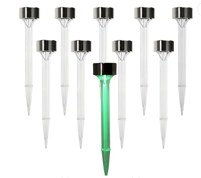 Solar Landscape Lights - Transparent Decorative Waterproof - 10 Pack Solar Powered Pathway Lights