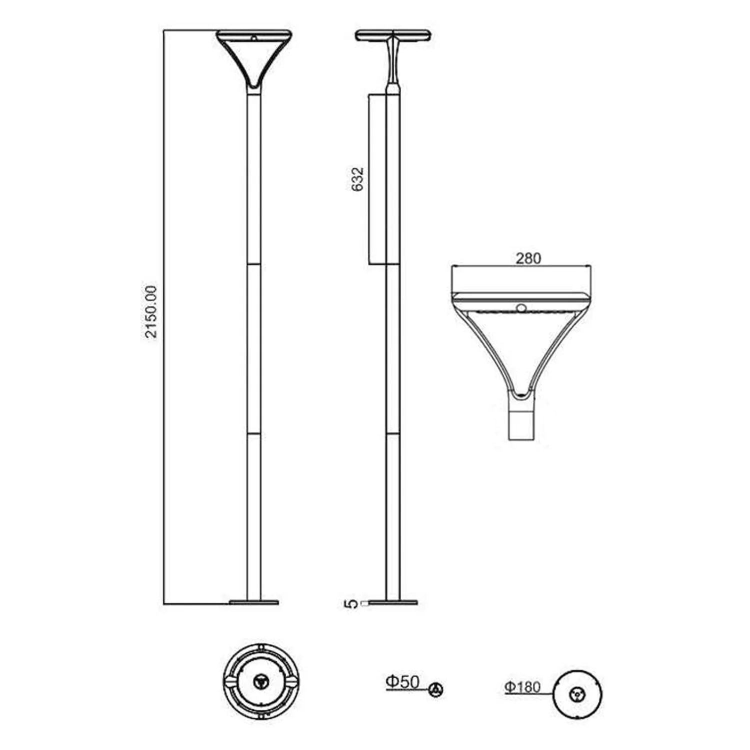 Solar LED Garden Post Light with PIR Sensor