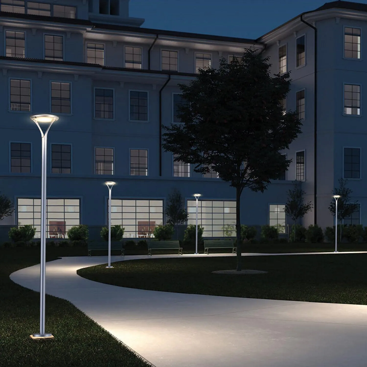 Solar LED Garden Post Light with PIR Sensor