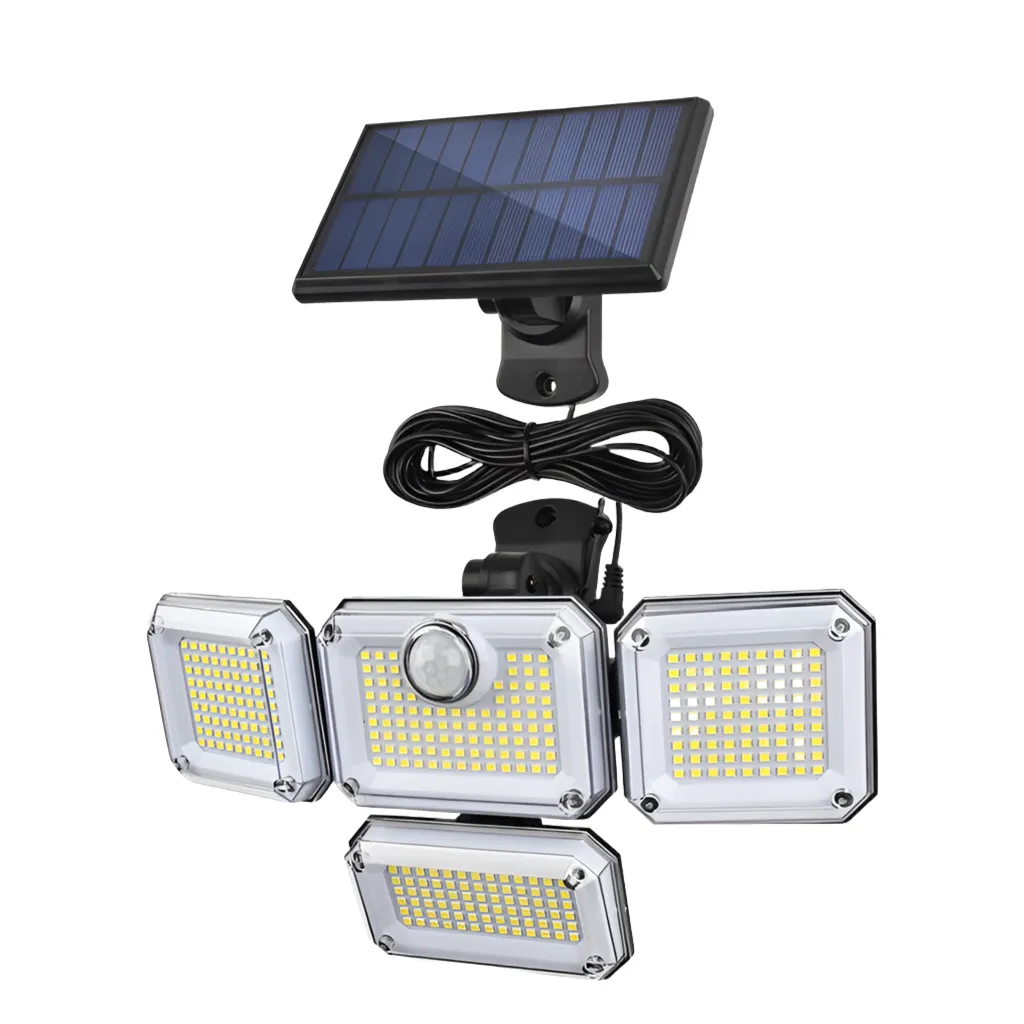 Solar LED Wall Lights Outdoor Split Motion Sensor Light 4 Heads 3 Modes Solar Lamp |