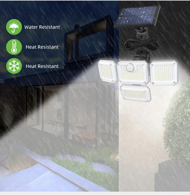 Solar LED Wall Lights Outdoor Split Motion Sensor Light 4 Heads 3 Modes Solar Lamp |