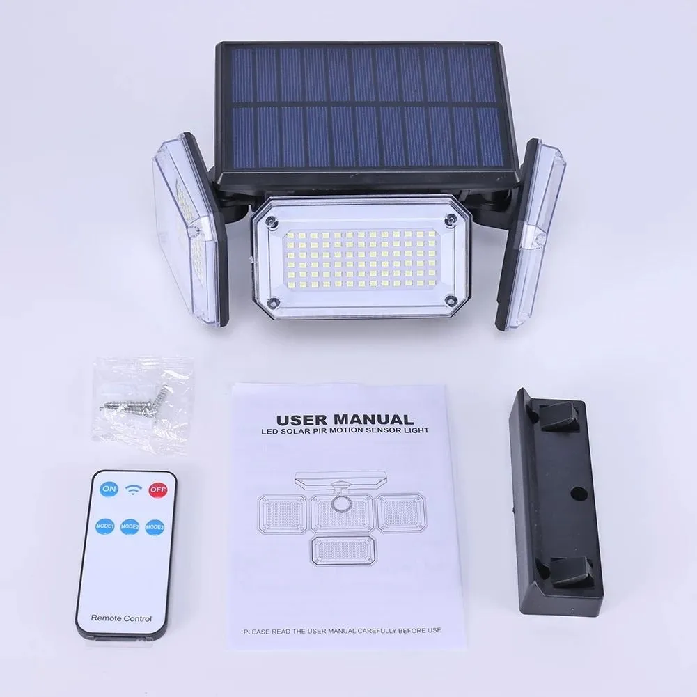 Solar LED Wall Lights Outdoor Split Motion Sensor Light 4 Heads 3 Modes Solar Lamp |