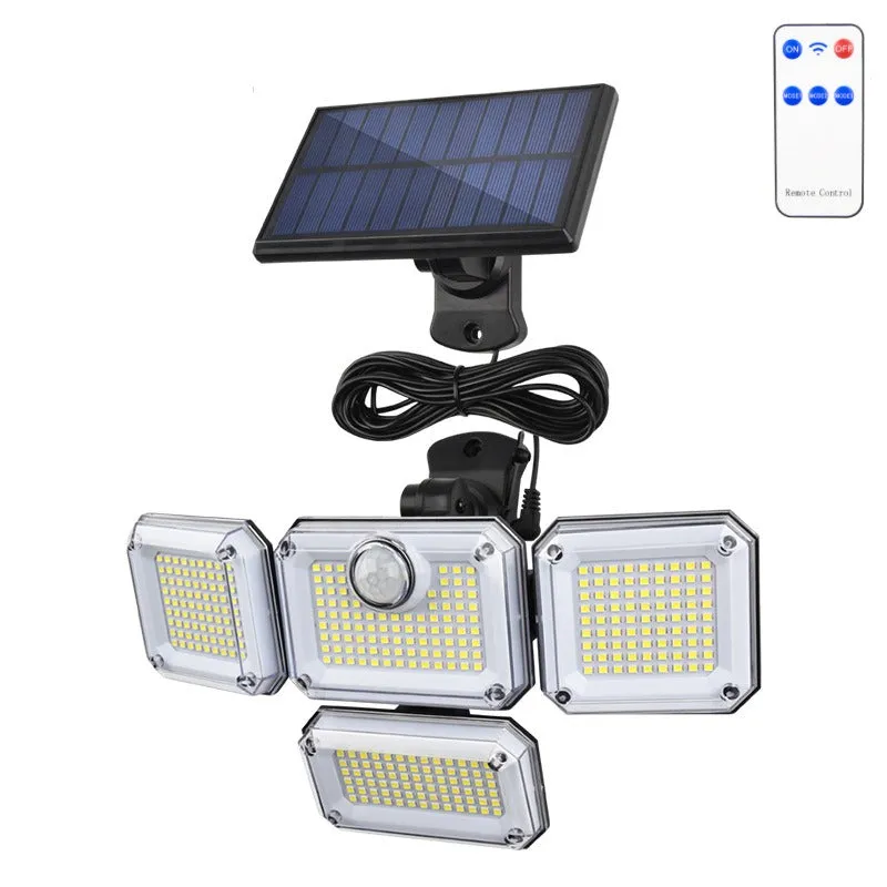 Solar LED Wall Lights Outdoor Split Motion Sensor Light 4 Heads 3 Modes Solar Lamp |