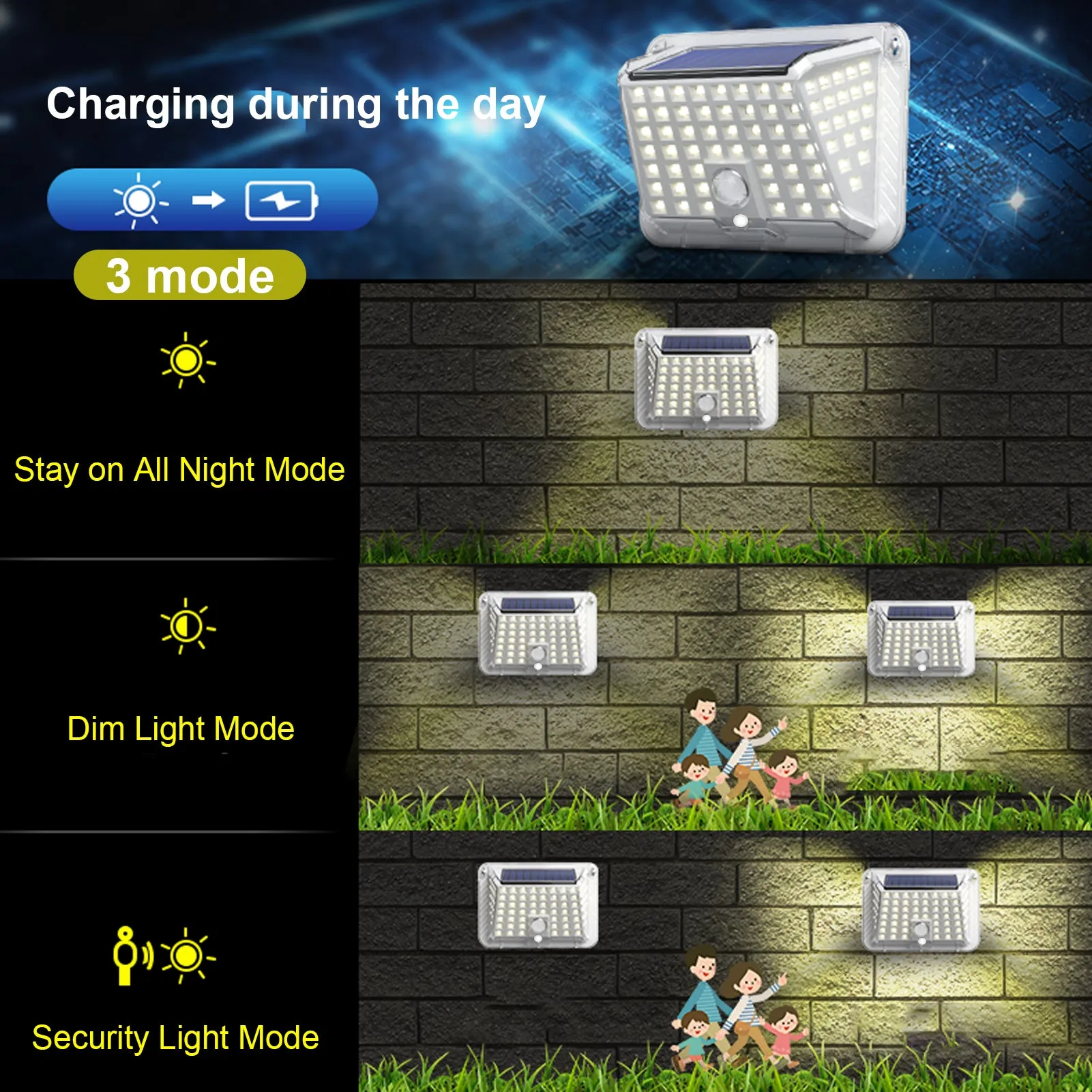 Solar Lights Outdoor Wireless LED