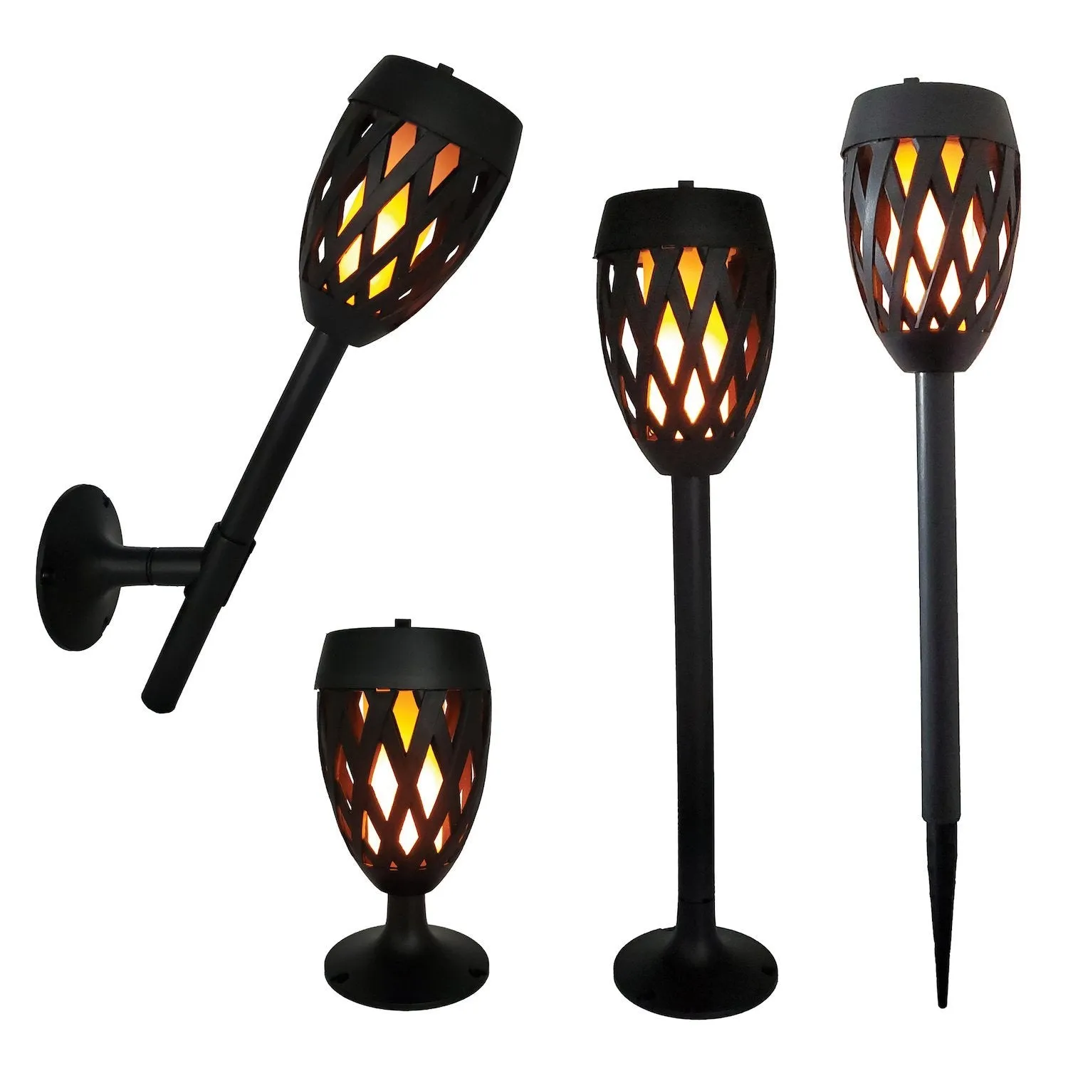 Solar Powered Flame Effect Deck Mount Mini Torch