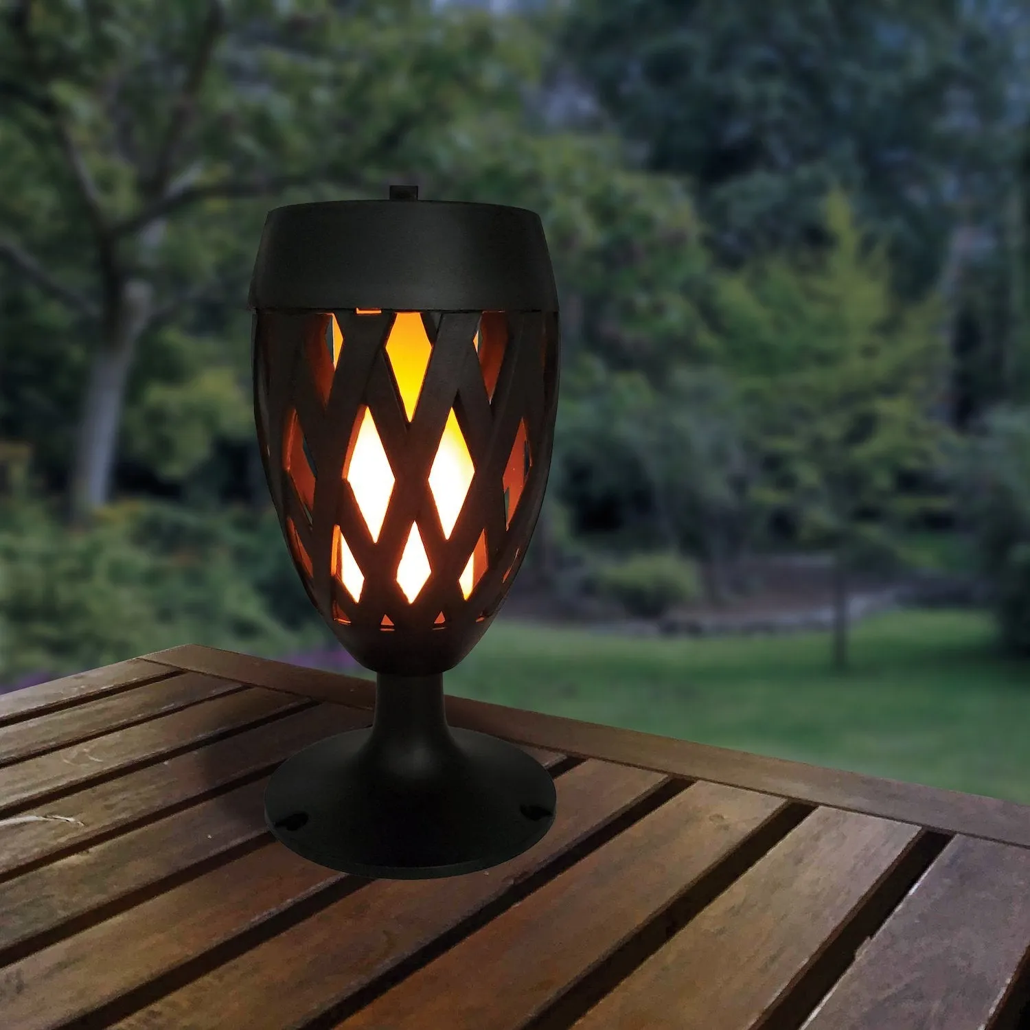 Solar Powered Flame Effect Deck Mount Mini Torch