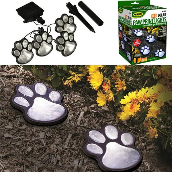 Solar Powered Pet Paw Lights(4 PCS)
