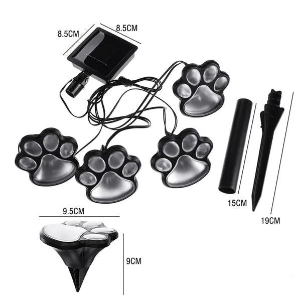 Solar Powered Pet Paw Lights(4 PCS)