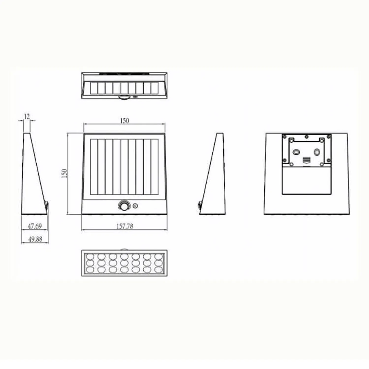Solar Wall Down Light with Sensor
